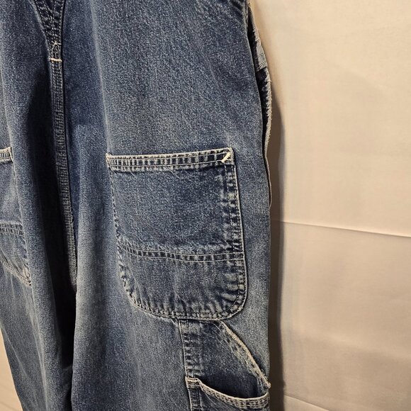 Vintage Carhartt Overalls Mens Blue Denim Farmer Construction - Picture 12 of 16